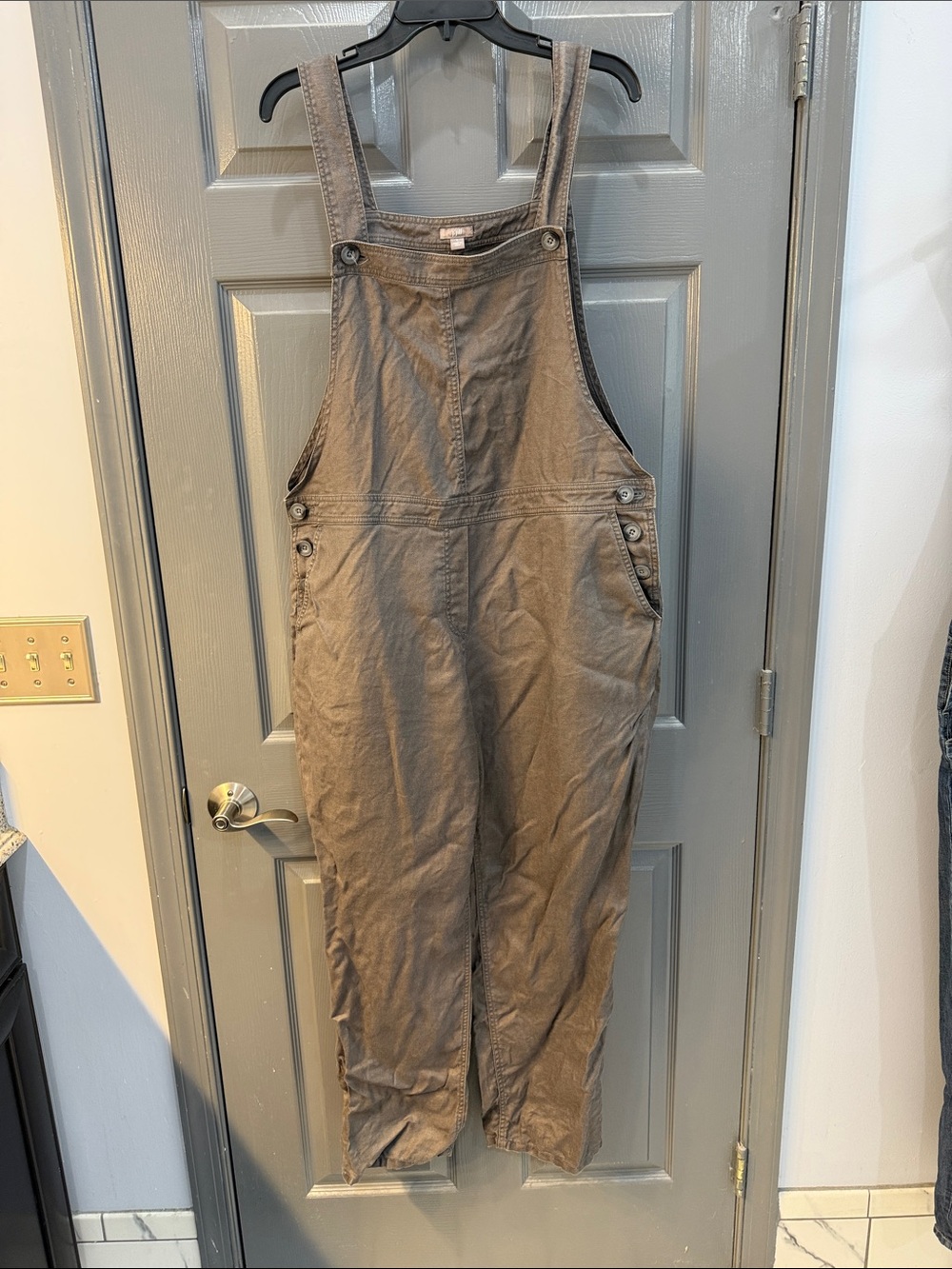 Adorable Women's Large JJill Linen Jumpsuit in dark gray